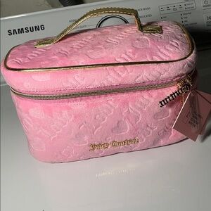 Juicy Couture Pink and Gold Embossed Cosmetic Case